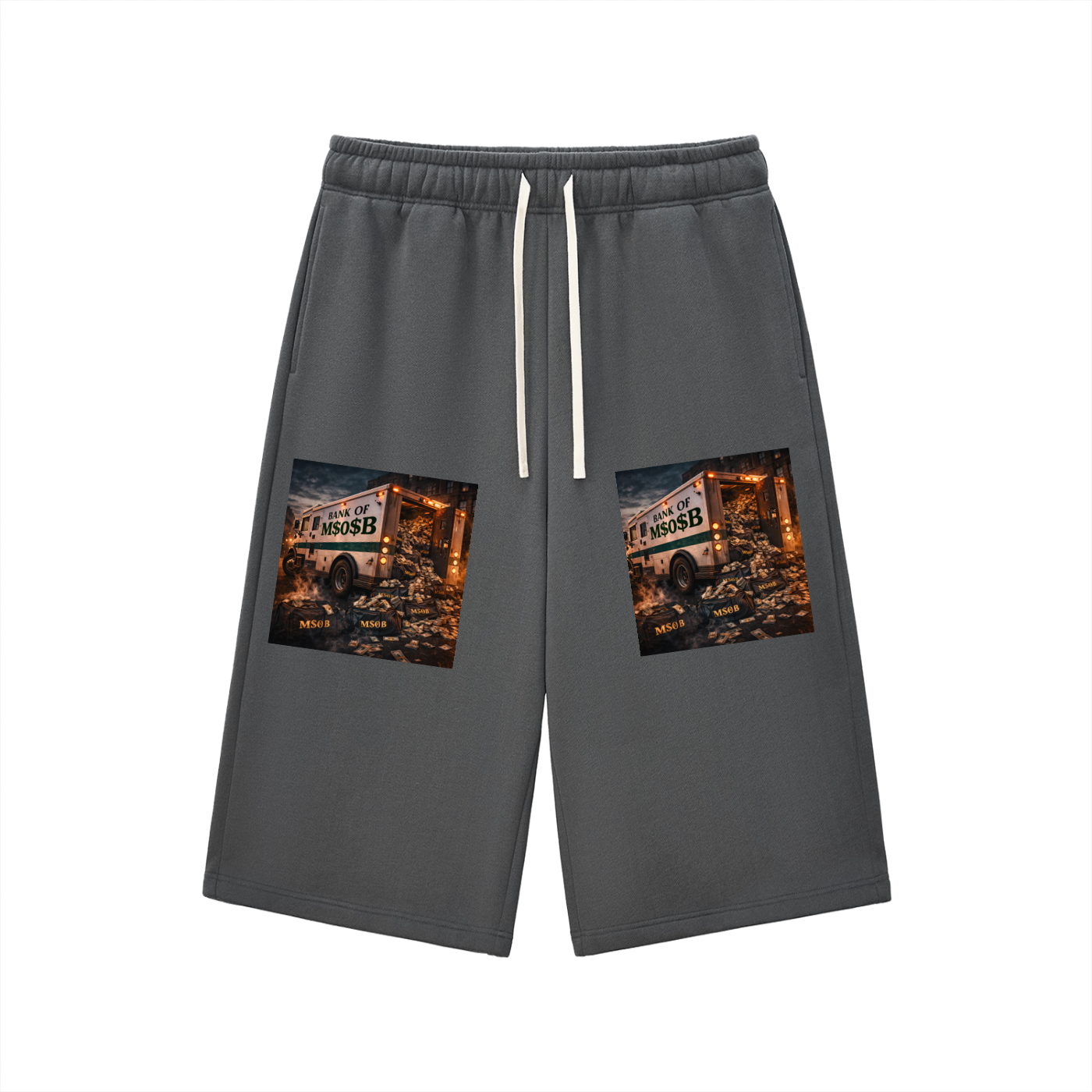 Relaxed Drawstring Three-quarter Sweatpants