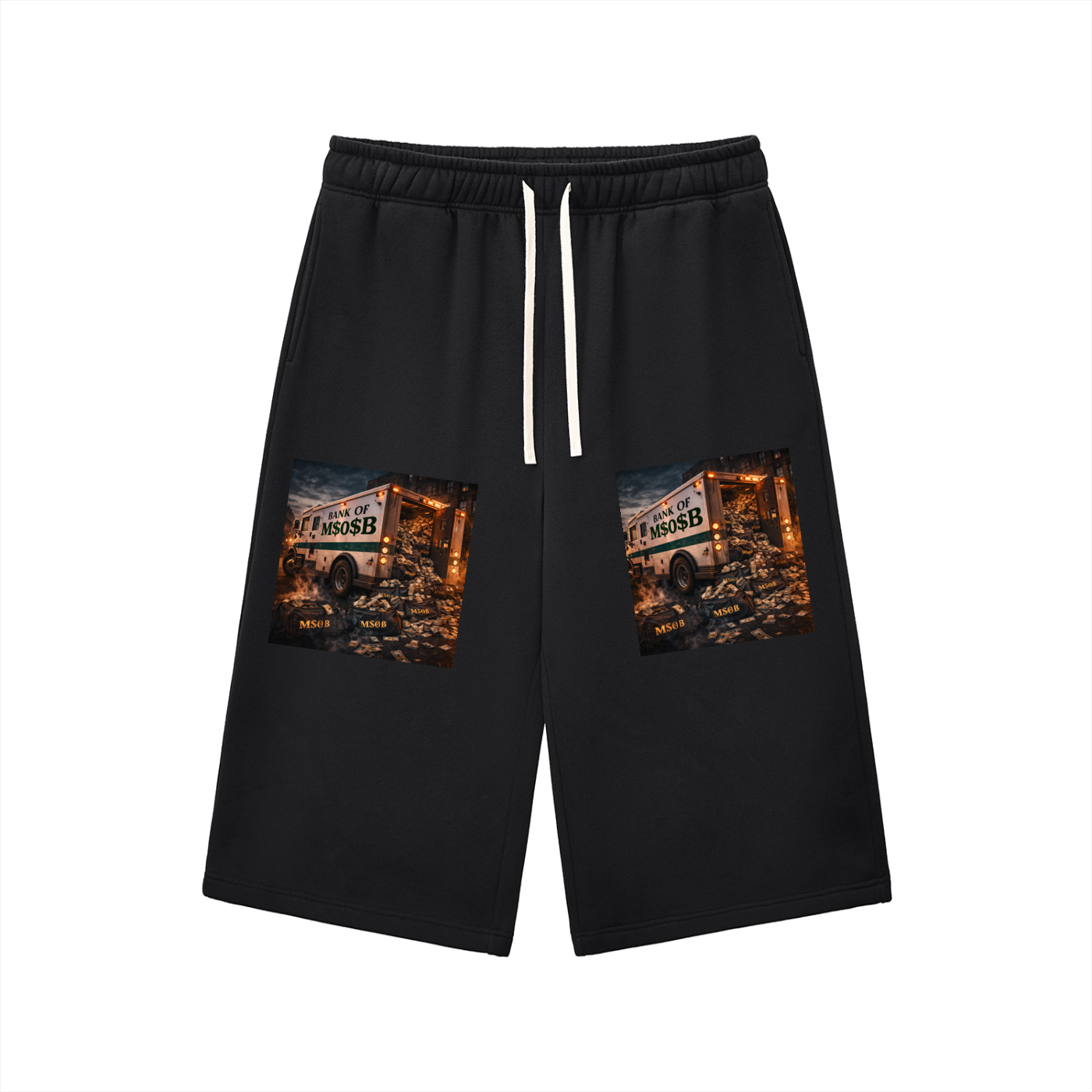 Relaxed Drawstring Three-quarter Sweatpants