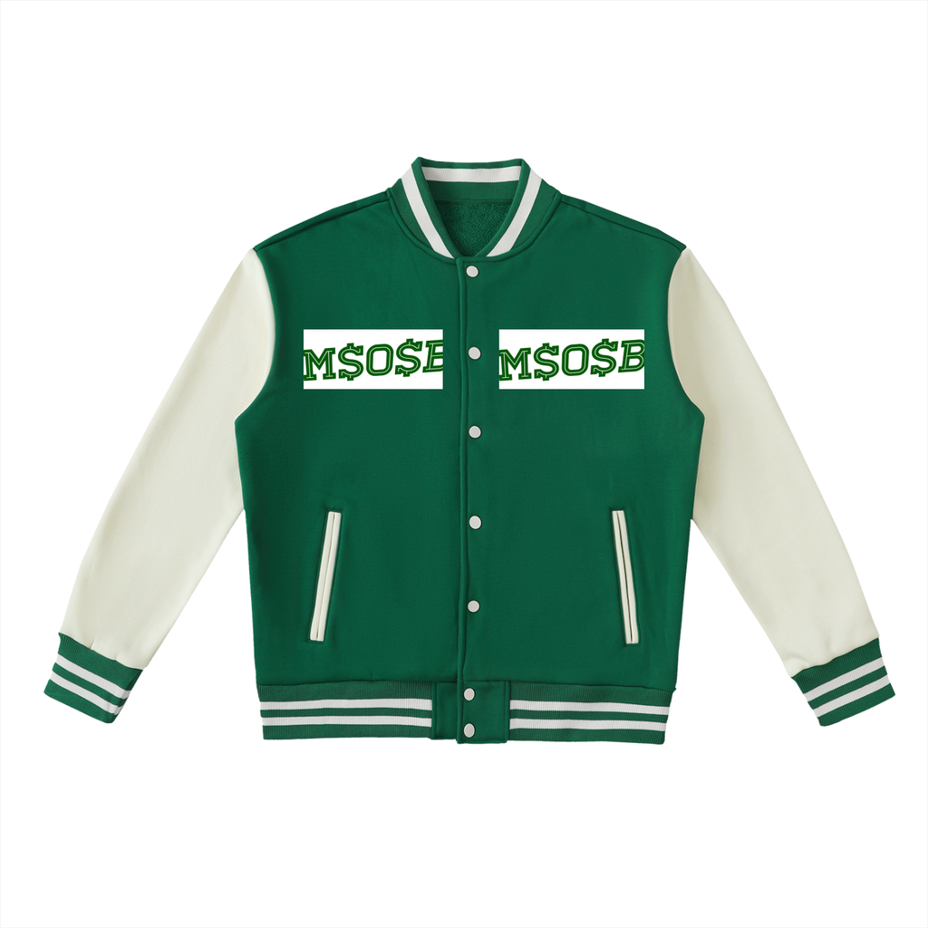 Two-Tone Fleeced Varsity Jacket