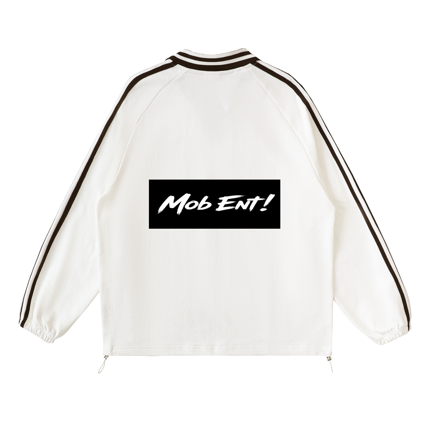 Contrast Striped Lapel Collar Sweatshirt