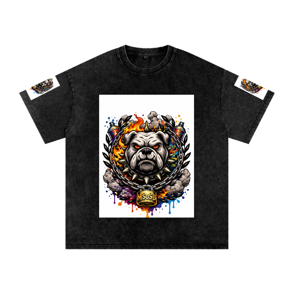 Snow Washed Oversized Cotton T-Shirt