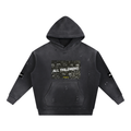Vintage Washed Frayed Fleece Hoodie