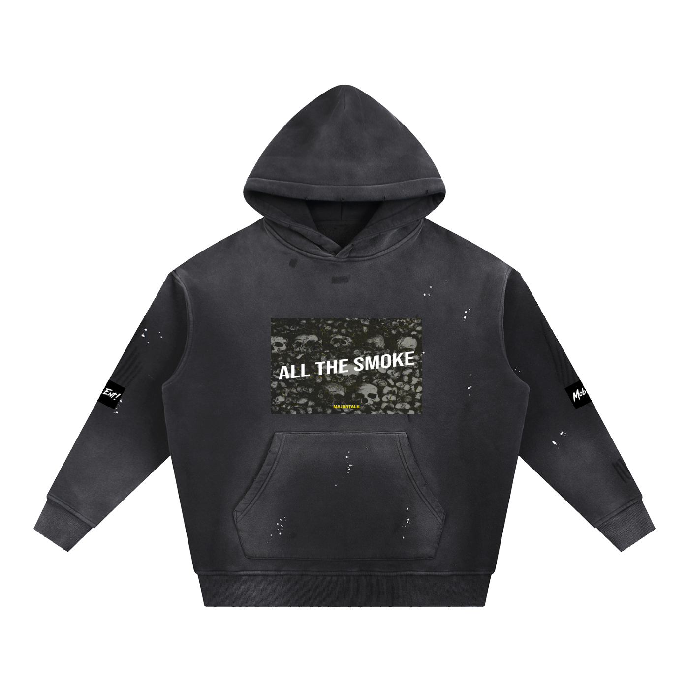 Vintage Washed Frayed Fleece Hoodie