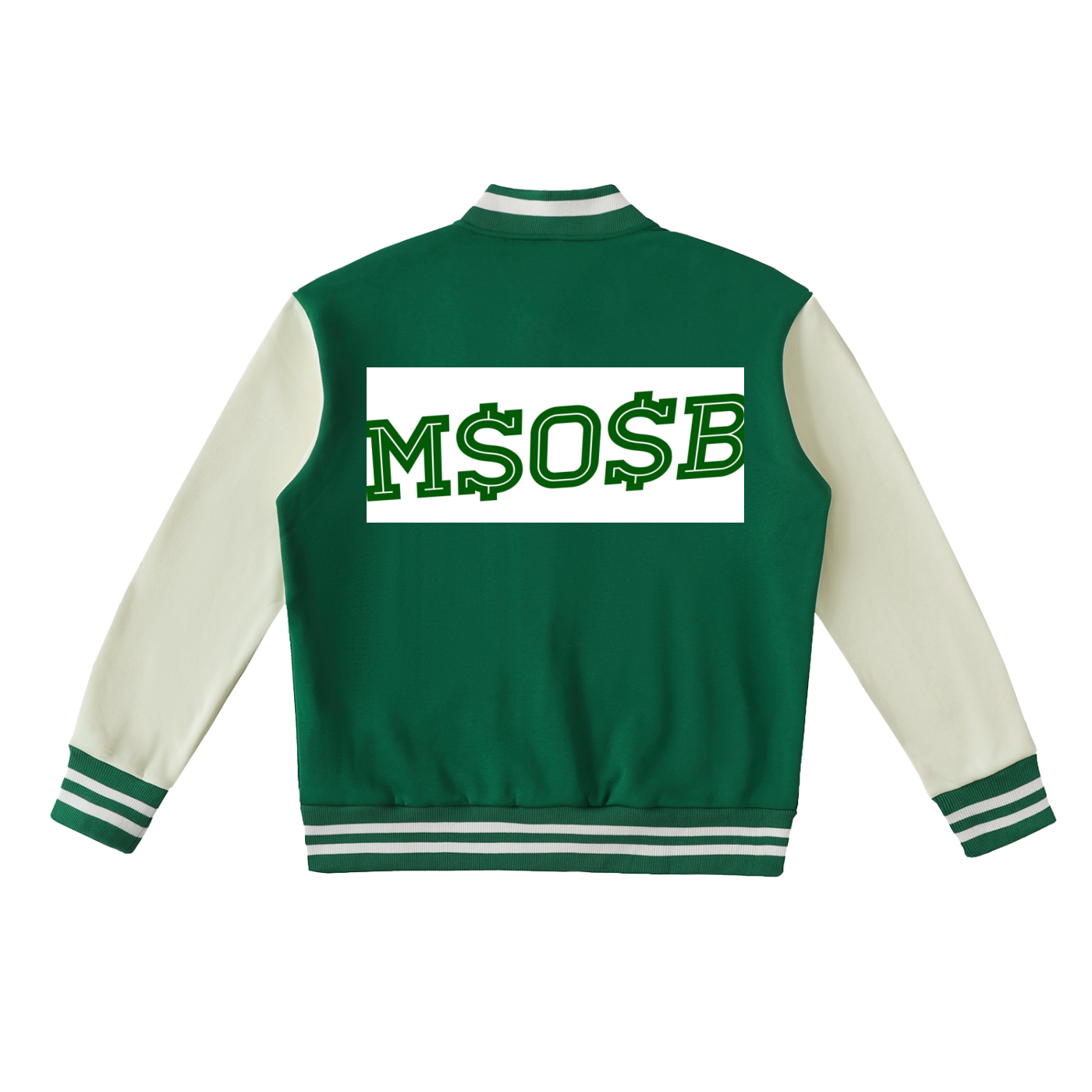 Two-Tone Fleeced Varsity Jacket