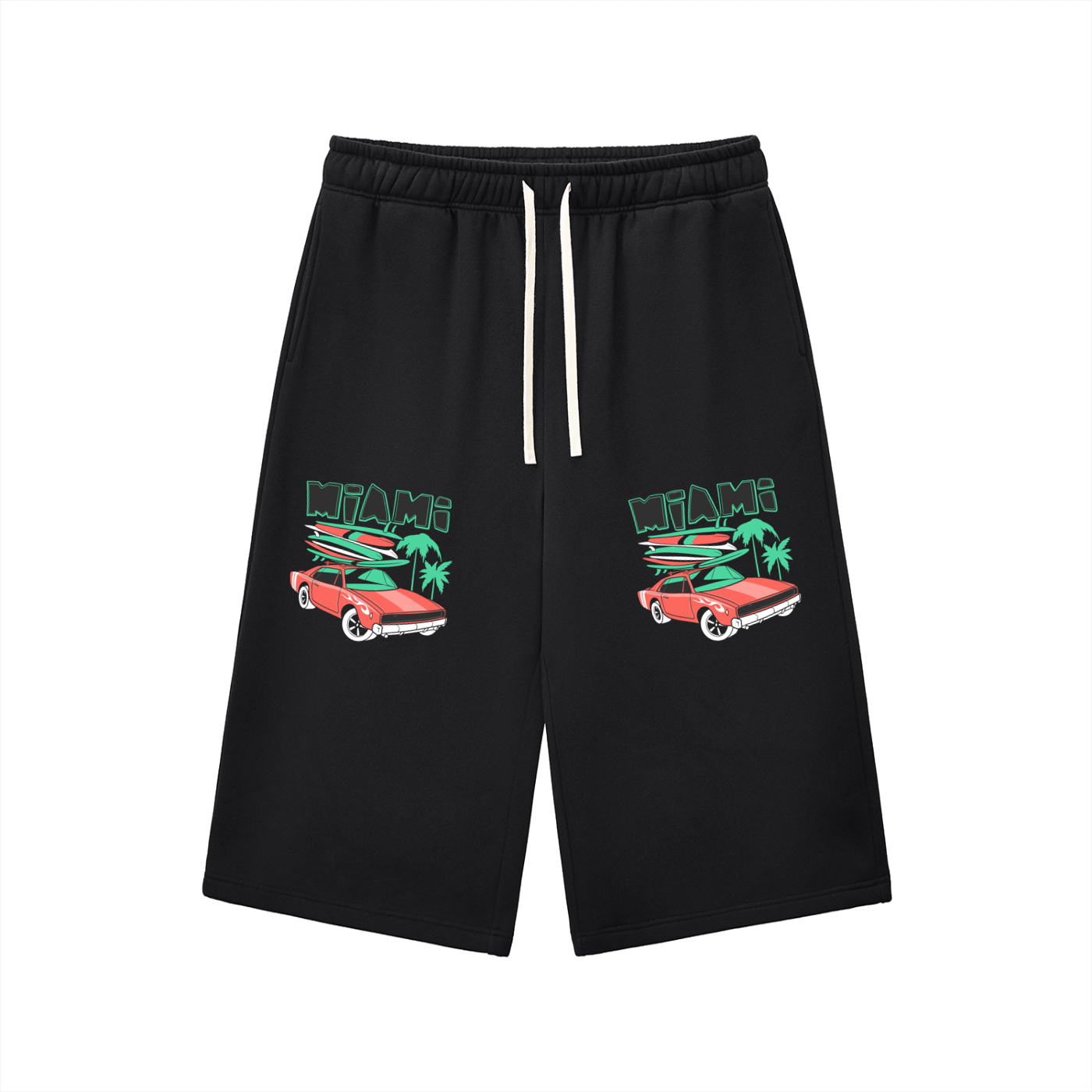 Relaxed Drawstring Three-quarter Sweatpants