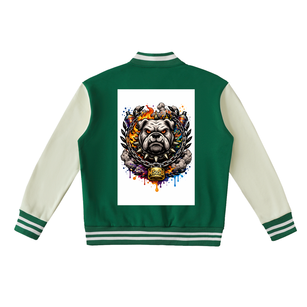 Two-Tone Fleeced Varsity Jacket