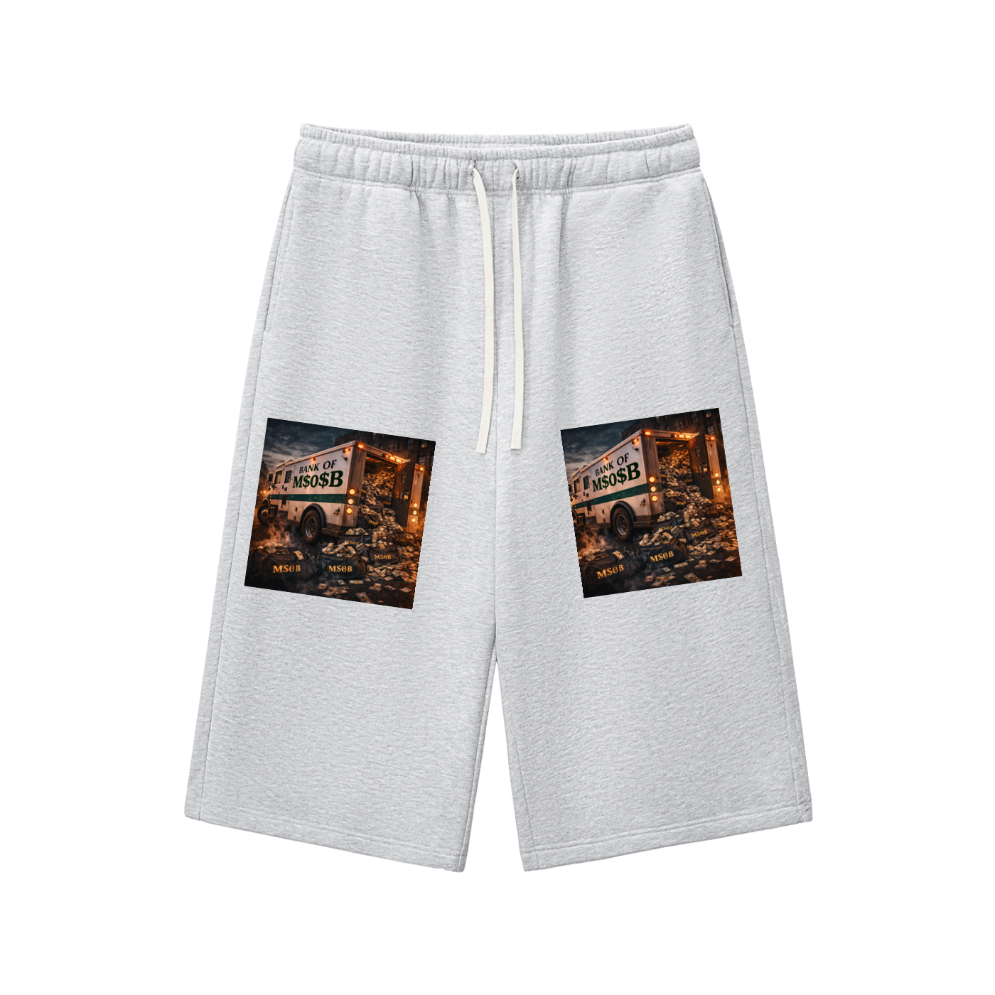 Relaxed Drawstring Three-quarter Sweatpants